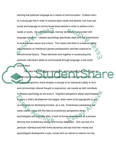 Model of Lifespan Psychology