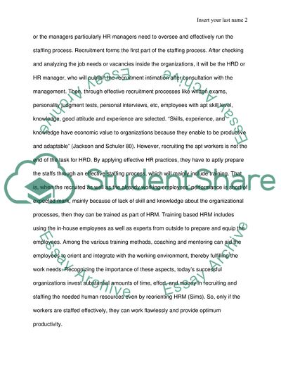 Staffing, Performance, Change Management and Administration