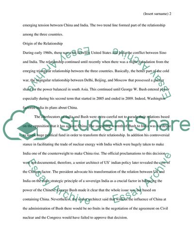 Change of the Relationship Between India, the USA and China