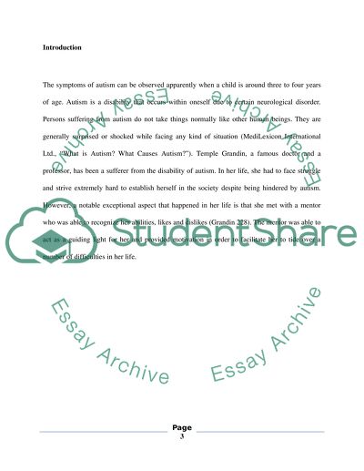 Review an Autobography of a Person with Autism