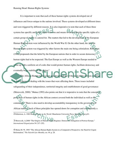 Human Rights Systems Issues