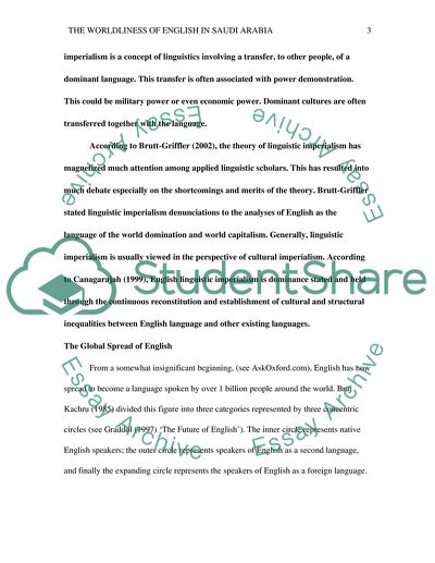 The Worldliness of English in Saudi Arabia