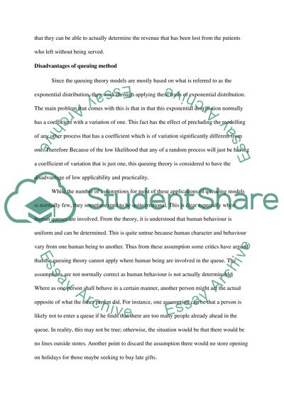 Advantages of queuing theory