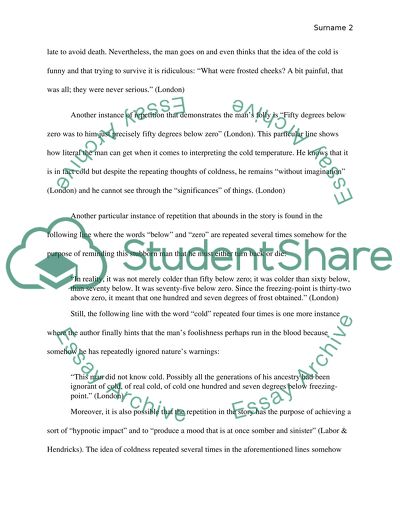 To Build a Fire by Jack London analyze