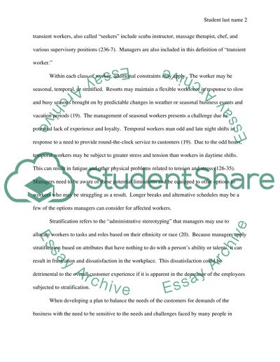 Responsible Management in Paradise Laborers: Hotel Work in the Global Economy