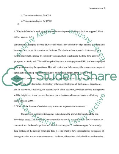 Informatics decision support
