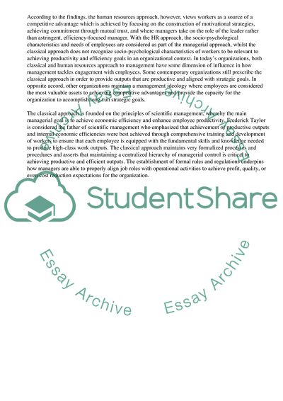 The Influence of Classical and Human Relations Approaches In Management Today