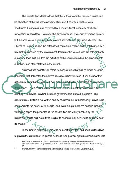 Legislative supremacy essay picture