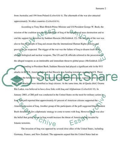 US Invasion of Iraq Based on the Theories of International Relations