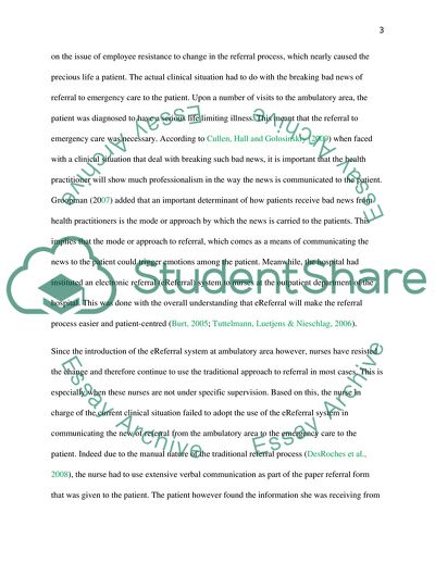 Benefit of Implementing Electronic Referral in Ambulatory Area