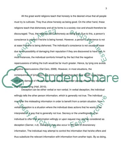 Is Honesty Always the Best Policy