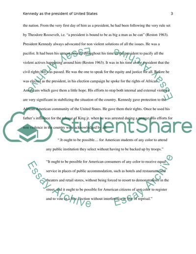 Kennedy as the President of United States