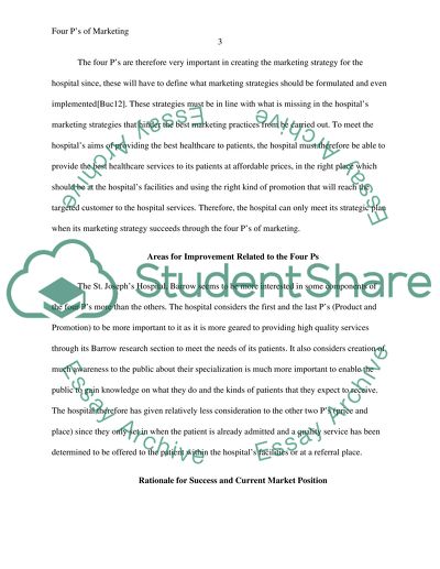 Four Ps of Marketing - St Josephs Hospital and Medical Center