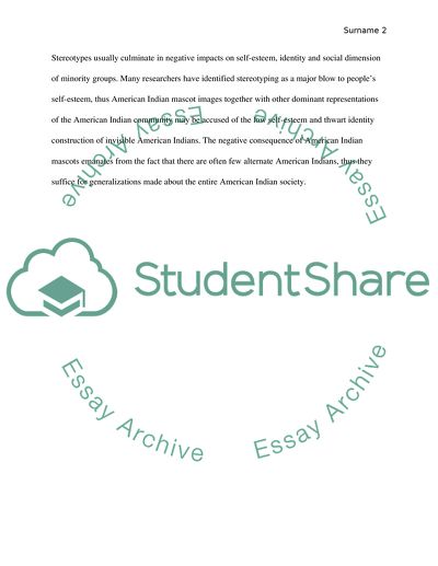 American Indian Mascots and Self-Esteem