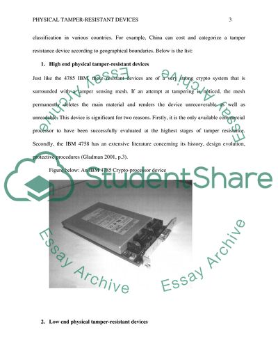 Physical Tamper-Resistant Devices