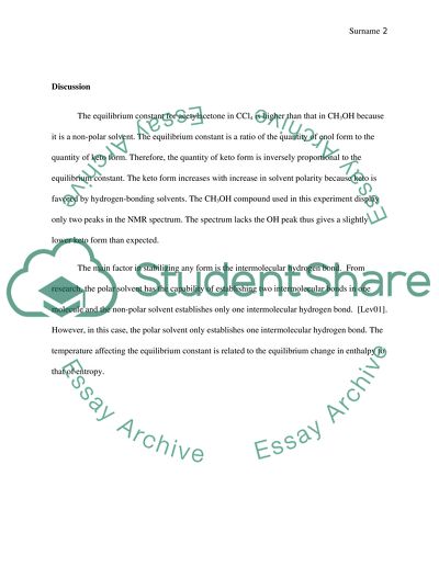 NMR Determination of Keto-Enol Equilibrium Constant