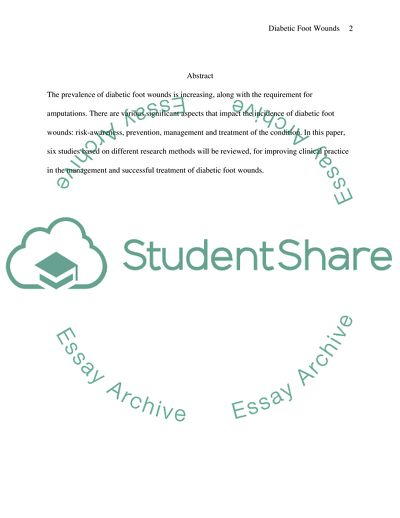 Clinical Aspects and Management of Diabetic Foot Wounds