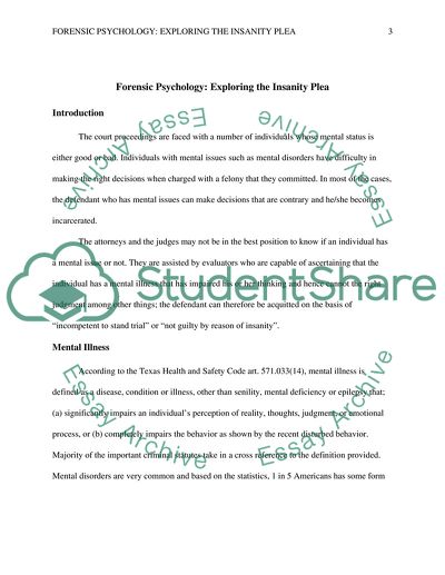 Forensic Psychology: Exploring the Insanity Plea