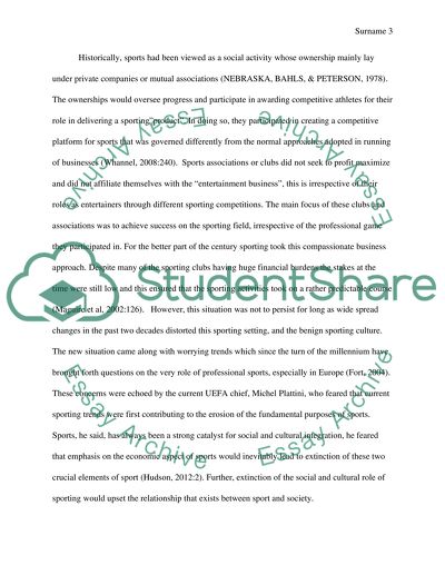 Commercialization of Sport