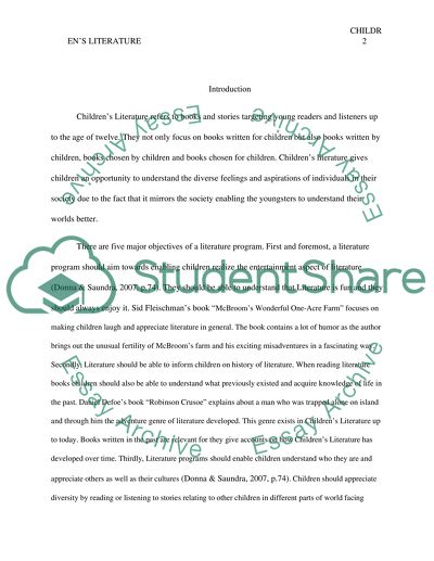 Five Major Objectives of Child Literature Program