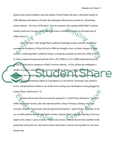 Tourism as One of Haitis Promising Industries