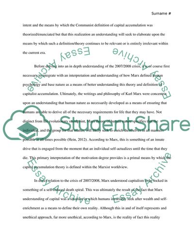 A Marxist Understanding of the Economic Crisis