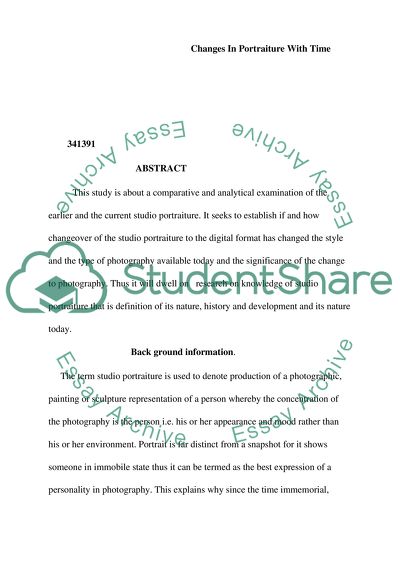 Changes in Portraiture with Time