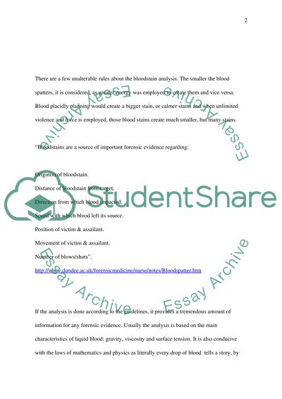 Blood Spatter Analysis in Forensic Science