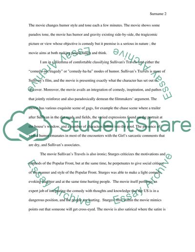 Personal insight of the film &quot;Sullivan&apos;s Travels&quot;