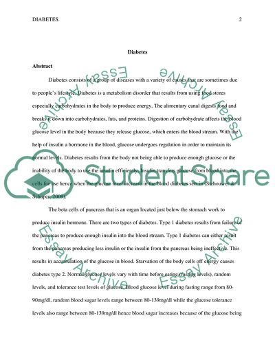 Clinical Manifestation of Diabetes