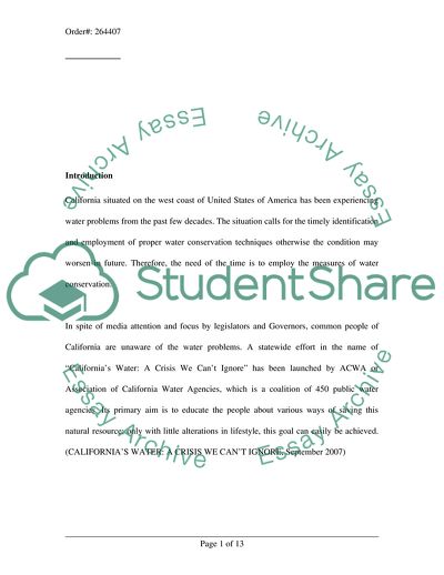 Basic Water Conservation in California