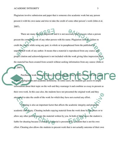 Importance of Academic Honesty and Presenting Original Work