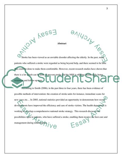 The Patient Satisfaction: A Strategic Tool for NHS Services Management, Patients with Stroke