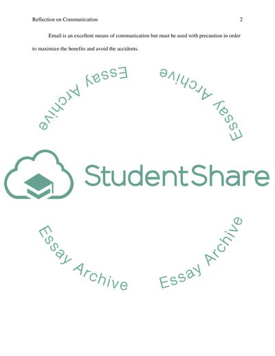 Reflection on Communication (Emails)