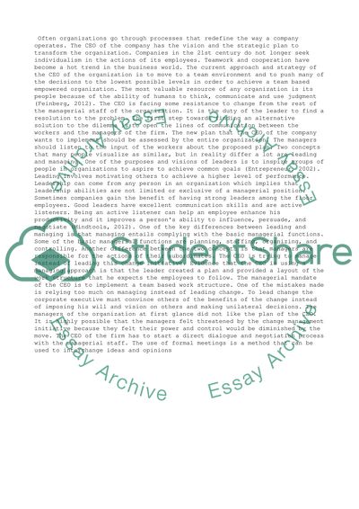 Leadership and Ethics for Managers