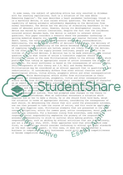 A Focus on the Case of Sole Remaining supplier