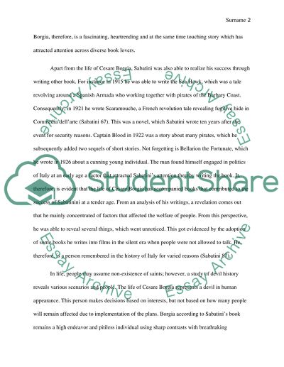 Rafael Sabatinis The Life of Cesare Borgia