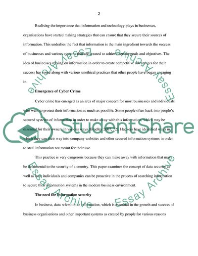 Information Security as an Important Process