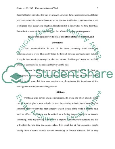 communication at work essay