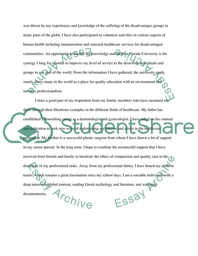 Application for a Degree in Health Sciences in Florida University