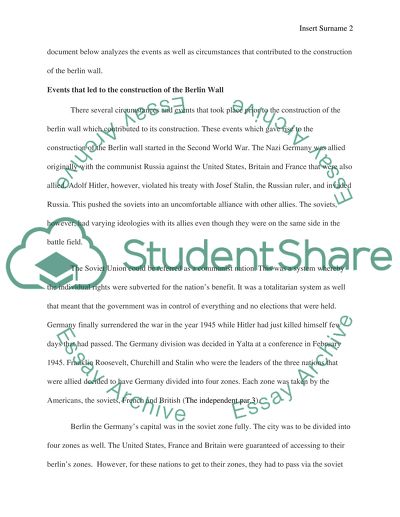 Circumstances That Led to the Construction of the Berlin Wall