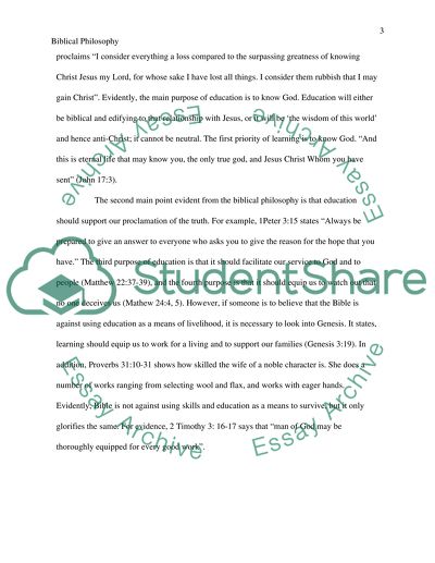 Biblical Philosophy of Education