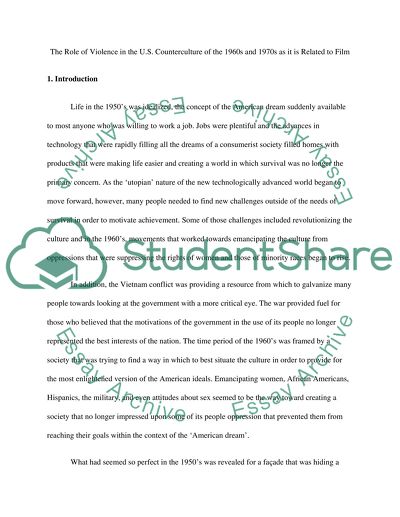 The Role of Violence in the US Counterculture of the 1960s and 1970s as It Is Related to Film