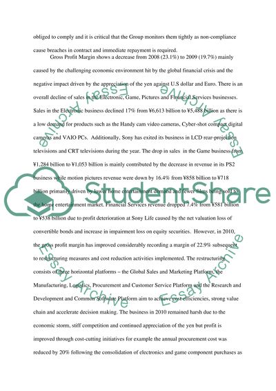 Sony Corporation Final Report