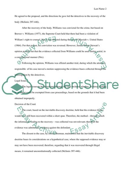 Complete case brief of Nix v. Williams