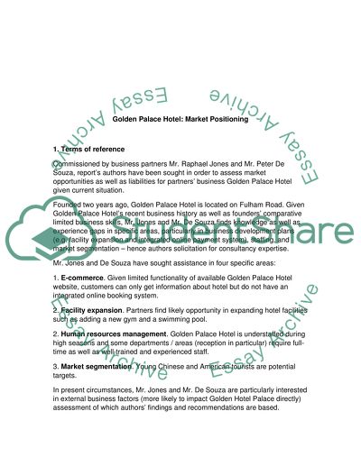 Golden Palace Hotel: Market Positioning