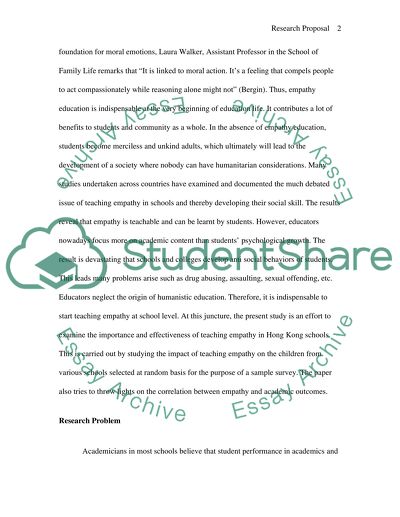 A Study on the Importance of Teaching Empathy in Hong Kong Schools