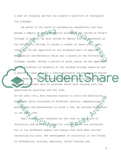 Biography of a Mathematician: Karl Pearson