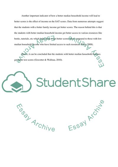 What is the relationship between the median household income and student scores