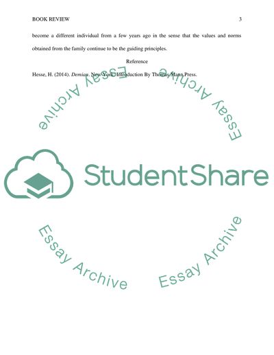 Value System in Demian by Hesse